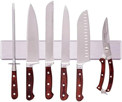  Magnetic Knife Holder For Wall - 16 Inch Powerful Stainless Steel Kitchen Knife Magnetic Strip - Use As Magnetic Knife Holder, Knife Organizer, Knife Rack, Knife Bar And Tool Holder By Greatful Home