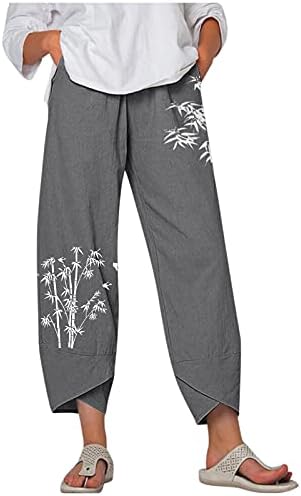  Kingspinner Capri Pants For Women Dressy Casual Patchwark Harem Pants Tapered Ankle Capris Trousers