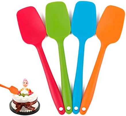  4-Piece Silicone Spatula 11inch Large Rubber Heat-Resistant Baking Spatulas Baking Mixing Tool Non-Stick Flexible Seamless Spatulas With Stainless Steel Core