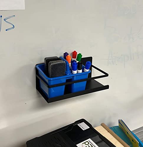  Magnetic Spice Rack-2 PK-Strong Metal Magnetic Spice Rack For Refrigerator-Versatile Magnetic Shelf For Refrigerator-Easy To Install Magnetic Rack Or Magnetic Book Shelf-4 Plastic Removable Hooks
