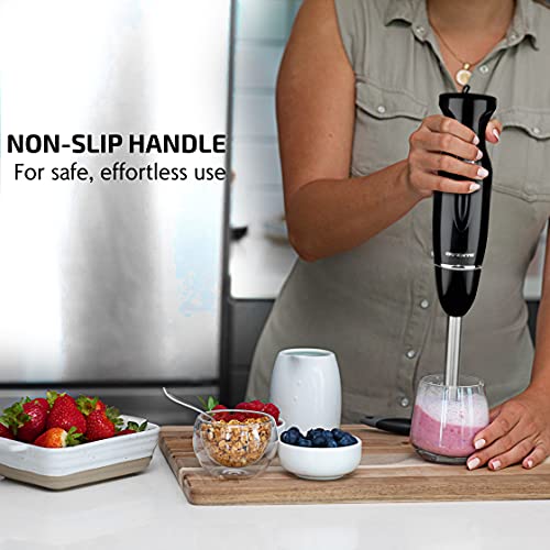  Vente Electric Immersion Hand Blender 300 Watt 2 Mixing Speed With Stainless Steel Blades, Powerful Portable Easy Control Grip Stick Mixer Perfect For Smoothies, Puree Baby Food & Soup, Black HS560B