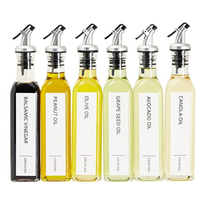  132 Preprinted Minimalist Oil Labels For Bottles, Condiments Labels, Oils And Vinegars Dispenser Stickers, Pantry Labels For Oil Bottles Organization