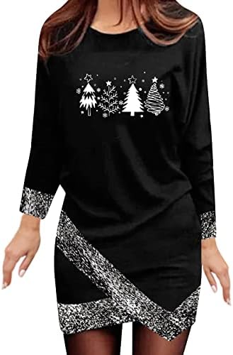  Womens Causal Loose Crewneck Fall Loose Tops Christmas Print Long Sleeve Plus Size Sweatshirts Pullover Top Streetwear