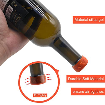  8PCS Wine Stoppers, Reusable Silicone Wine Corks, Silicone Wine Bottle Stopper, Glass Corks Beverages Beer Champagne Bottles For Corks To Keep Wine Fresh