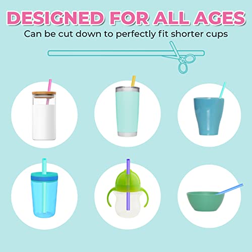  Reusable Silicone Drinking Straws 15 Pack, Heart Shaped Straws With 2pcs CLeaner Brushes For Smoothies Tumblers Cocktail MilkShake, DishWasher Safe
