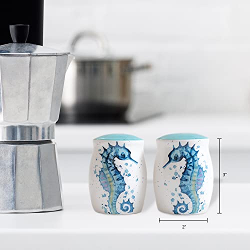  Salt And Pepper Shakers - Adorable Ceramic Seahorse Novelty Set