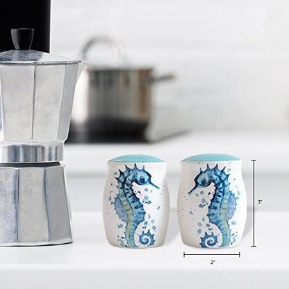  Salt And Pepper Shakers - Adorable Ceramic Seahorse Novelty Set