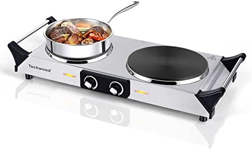  Hot Plate Portable Electric Stove 1500W Countertop Single Burner With Adjustable Temperature & Stay Cool Handles, 7.5” Cooktop For Dorm Office/Home/Camp, Compatible For All Cookwares