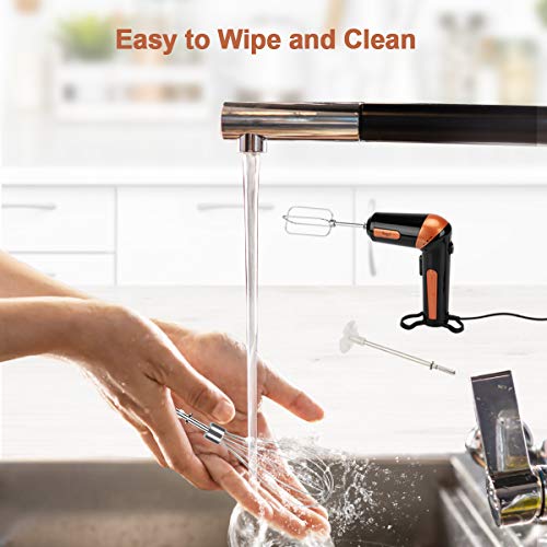  Hand Mixer Electric,Handheld Stick Mixer Egg Beater Set W/AC, Stainless Steel Egg Whisk, BPA-Free Beater, Drink Mixer Attachment, Rotatable Angle Hand Kitchen Mixer For Coffee