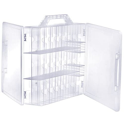  2 Pieces Double Side Universal Clear Nail Polish Organizer Box Nail Tools Holder Case For 48 Bottles With 8 Adjustable Dividers