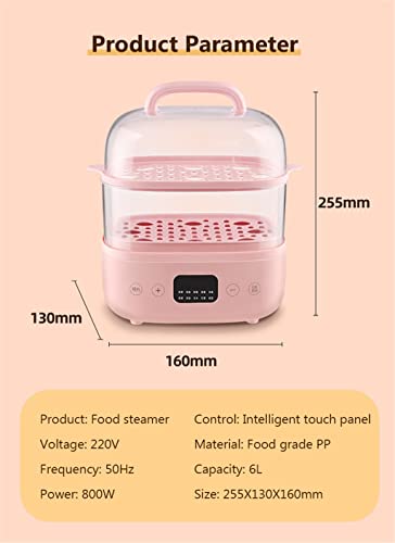  MJWDP Food Steamer 10 Hours Reservation Food Warmer Reheat Automatic Insulation Washable Base Steam Pot Cookware (Color : Gray)