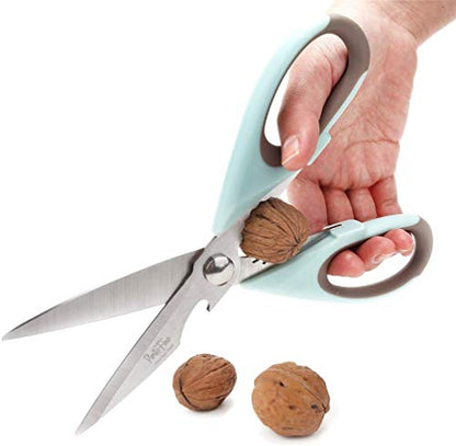  Kitchen Shears, Premium Stainless Steel Chicken Bone Scissors With Blade Protect Cover, Comfort Grip Heavy Duty Culinary Scissors Bottle Opener, For Cut Meat/Vegetable/Herb/Poultry Bone/Fruit/Nut