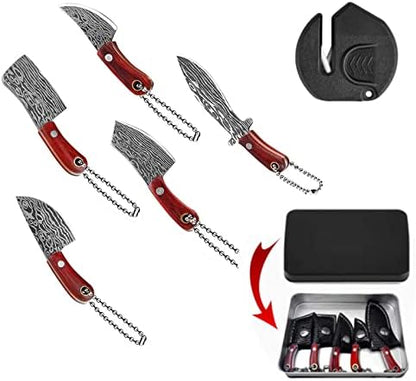  Tiny Knife Chef Keychain With Sheath For Package Opener Box Cutter Letter Opener-8pcs