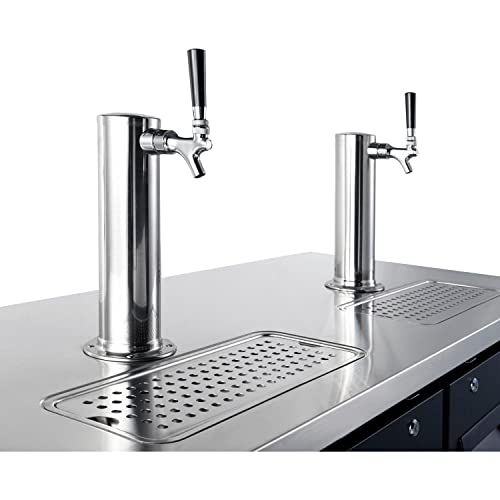  Nexel Beer Dispenser Cooler W/ 2 Single Tap Dispensers, 15.8 Cu. Ft, Black