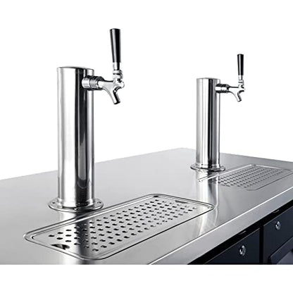  Nexel Beer Dispenser Cooler W/ 2 Single Tap Dispensers, 15.8 Cu. Ft, Black