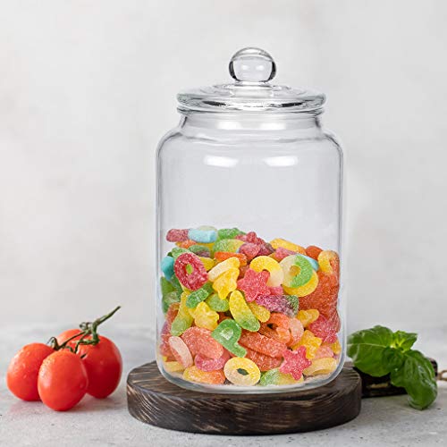  Glass Jar With Airtight Lid, Glass Canister 0.79 Gallon, Pantry Storage Container, Large Apothecary Jar For Candy, Cookie, Flour, Brown Sugar (3000ml/101oz)