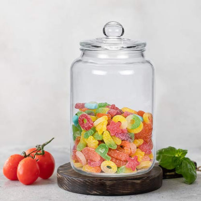  Glass Jar With Airtight Lid, Glass Canister 0.79 Gallon, Pantry Storage Container, Large Apothecary Jar For Candy, Cookie, Flour, Brown Sugar (3000ml/101oz)