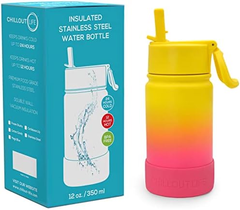  17 Oz Insulated Water Bottle With Straw Lid For Kids And Adult + 20 Funny Waterproof Stickers - Perfect For Personalizing Your Kids Metal Water Bottle