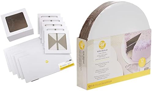 Wilton 12-Inch Cake Boxes With Windows For 10-Inch Cakes, White, 6-Count