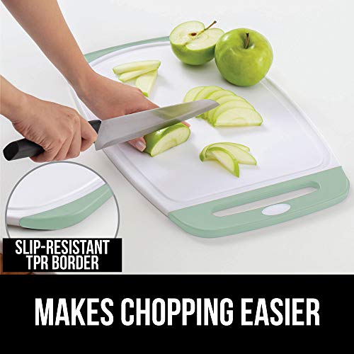  Reversible, Oversized, Thick Cutting Board, Easy Grip Handle, Deep Juice Grooves, Slip Resistant, Large Kitchen Chopping Boards For Meat, Veggies, Fruits, Dishwasher Safe, 16x11.2, Mint