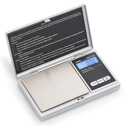  Eries Digital Pocket Weight Scale 100g X 0.01g, (Black), AWS-100-Black