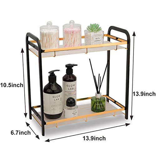  2 Tier Bathroom Counter Organizer, Premium Bathroom Sink Organizer Countertop, Kitchen Spice Rack Storage Shelf, Living Room Organization, Dresser Top Organizer & Vanity Tray, Bedroom Storage