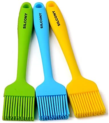  ILCONY 8.4" Silicone Basting Pastry Brush - Perfect For Oil Butter Spread, Marinades, Baste, BBQ, Grill, Cooking - BPA Free, Food Grade Material, Dishwasher Safe (3, 8.4 Inches)