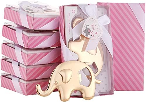 15 Pack Bottle Openers For Baby Shower Favor, Elephant Shaped Bottle Openers Girl Baby Shower Favors Birthday Bridal Shower Souvenirs Wedding Favor Gift (Pink - Elephant)
