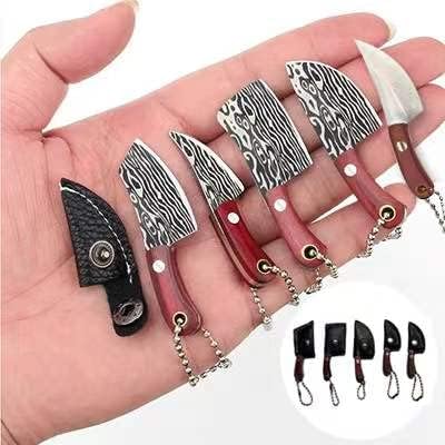  Tiny Knife Chef Keychain With Sheath For Package Opener Box Cutter Letter Opener-8pcs