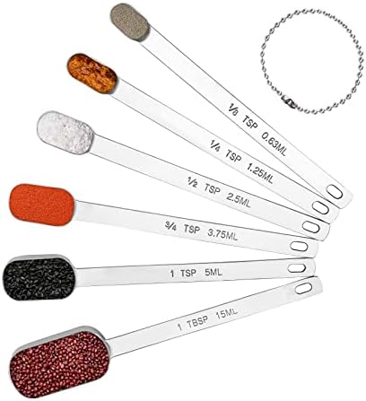  1 Teaspoon(1Tsp | 5 ML | 5 Cc | 1/3 Tablespoon) Single Measuring Spoon, Stainless Steel Individual Spoons, Long Handle Spoons Only