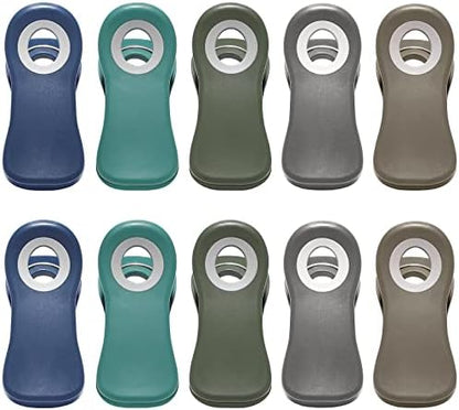  All Purpose Magnetic Clips - Chip Clips, Bag Clips, Food Clips, Refrigerator Magnets Clips For Bread Bags, Snack Bags And Food Bags (Pack Of 10, Deep Colors)