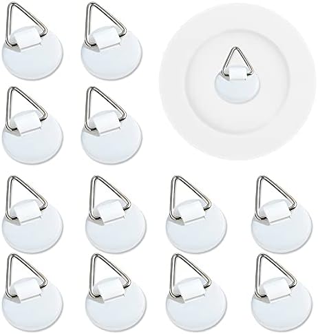 N/A 50Pcs Invisible Adhesive Plate Hanger, Vertical Plate Holders For Wall, Adhesive Plate Hanger Hooks For Plate Pictures Wall Decor (White,Sq)