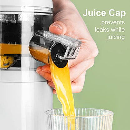  Slow Masticating Mini Juicer Extractor Easy To Clean, Cold Press Juicer Machine With Quiet Motor For High Nutrient Fruit & Vegetable Juice (Brush Included)