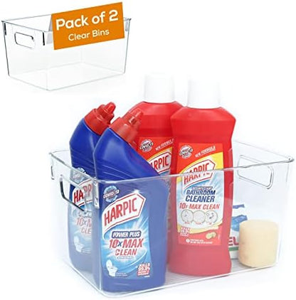  Plastic Storage Bins 11x8x6 Storage Container -Stackable Storage Bins -Home Organization Storage,Kitchen And Refrigerator Organizer Bins,Pantry Organizer Bin,BPA Free (Pack Of 8)