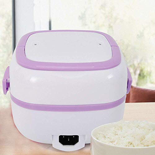  110V Portable 1L Mini Electric Lunch Box For Cooking Rice, Steaming Eggs, Vegetables, Meat And More,Removable Stainless Steel Rice Cooker For Car, Truck, Home And Work