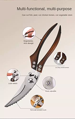  Heavy Duty Kitchen Scissors For Cutting Poultry, Meat, Chicken, Fish, Herbs. Extra Strong Bone Scissors. Heavy-duty Kitchen Scissors With Safety Lock.