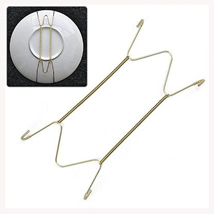  Plate Dish Hanger, Dismountable Decoration Crafts Dish Spring Holder, Fixed Art Wall Display Securing Clip Invisible Hook For Home Decor(8 Inch)