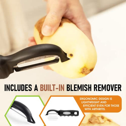  Spring Chef Premium Swivel Vegetable Peeler, Black