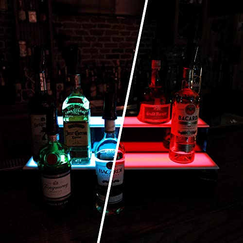  BARCONIC® LED Liquor Bottle Display Shelf - 2 Tier (Step) - 48"