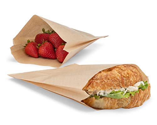  Raft Paper Sandwich Style Bags (200) 6"x 1"x 8" Dry Wax Grease Resistant Bags. Perfect For Sandwiches, Cookies, Pastries, Take Out, And Gifts. Made In USA.