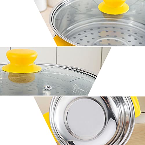  Electric Food Steamer Electric Hot Pot Stainless Steel Cooker Steamer Multi-Function Pot Dumpling Noodles Cooker Steamer For Kitchen(24cm UK Plug) Baby Food Steamer