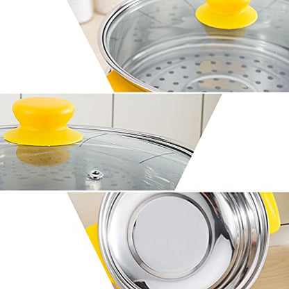  Electric Food Steamer Electric Hot Pot Stainless Steel Cooker Steamer Multi-Function Pot Dumpling Noodles Cooker Steamer For Kitchen(24cm UK Plug) Baby Food Steamer