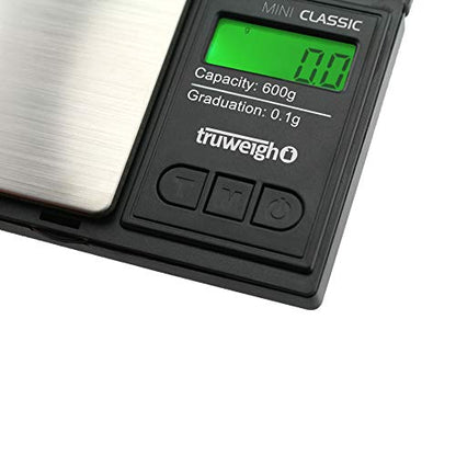  Mini Classic Digital Scale (600g X 0.1g - Black/Black) - Digital Food Scale - Digital Kitchen Scale - Small Digital Pocket Scale - Jewelry Scale - Travel Digital Gram Scale - Meal Prep Scale