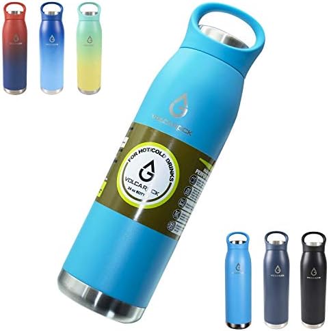  Insulated Sports Water Bottle 24oz- Hydro Vacuum Insulated Flask, BPA Free Double Wall Stainless Steel Water Bottle, Keep Cold 24 Hour/Hot 12 Hour, Durable Leakproof And Sweat Free