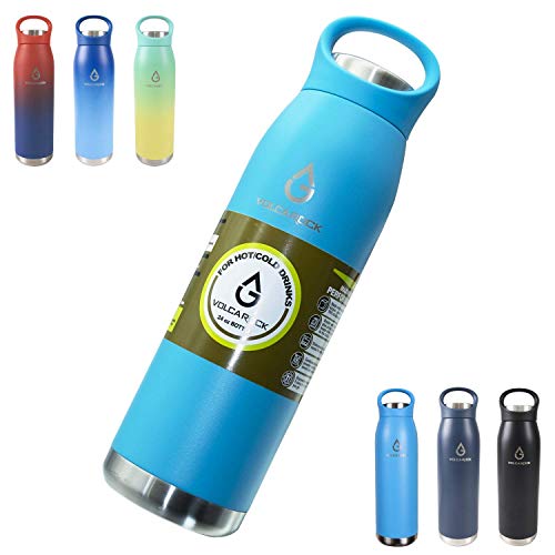  Insulated Sports Water Bottle 24oz- Hydro Vacuum Insulated Flask, BPA Free Double Wall Stainless Steel Water Bottle, Keep Cold 24 Hour/Hot 12 Hour, Durable Leakproof And Sweat Free