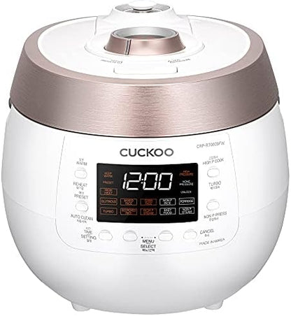  Uckoo CRP-RT0609FW 6 Cup Twin Pressure Plate Rice Cooker & Warmer With High Heat, GABA, Mixed, Scorched, Turbo, Porridge, Baby Food, Steam (Hi/NonPress.) And More, Made In Korea (White)