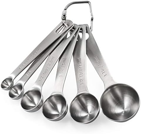  Measuring Spoons: U-Taste 18/8 Stainless Steel Measuring Spoons Set Of 7 Piece: 1/8 Tsp, 1/4 Tsp, 1/2 Tsp, 3/4 Tsp, 1 Tsp, 1/2 Tbsp & 1 Tbsp Dry And Liquid Ingredients