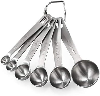  Measuring Spoons: U-Taste 18/8 Stainless Steel Measuring Spoons Set Of 7 Piece: 1/8 Tsp, 1/4 Tsp, 1/2 Tsp, 3/4 Tsp, 1 Tsp, 1/2 Tbsp & 1 Tbsp Dry And Liquid Ingredients