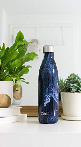  Stainless Steel Water Bottle - 17 Fl Oz - Azurite Marble - Triple-Layered Vacuum-Insulated Containers Keeps Drinks Cold For 36 Hours And Hot For 18 - With No Condensation - BPA-Free