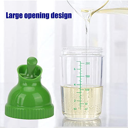  Salad Dressing Shaker For Mixing Ranch And Sauce, One Hand Leak Proof Spout Lid For Pouring And Measurement Marks With Good Grip Rubber, Italian Dressing Shaker Oil And Vinegar (Green)